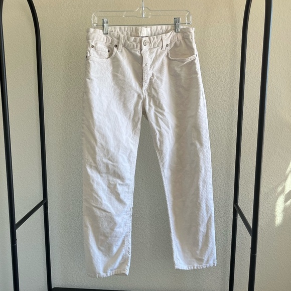 ACNE STUDIOS | Relaxed Cropped 'Pop Cord White' Corduroy Jeans | Size 38 (US 10) - Picture 4 of 10